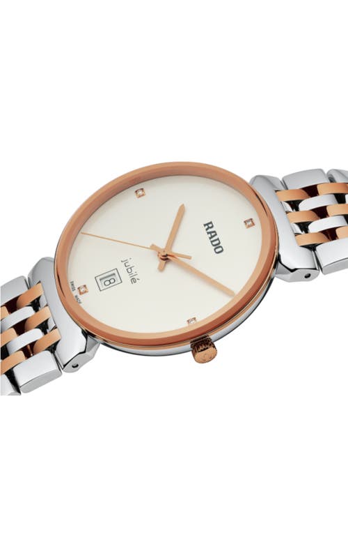 Shop Rado Florence Classic Bracelet Watch, 38mm In Silver/rose Gold