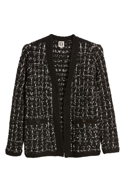 Shop Anne Klein Patch Pocket Cardigan In Anne Black Multi