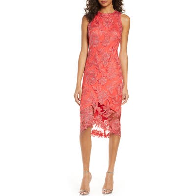 Tadashi Shoji Embroidered Floral Sheath Dress