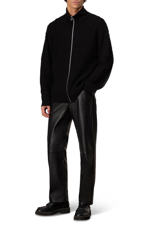 Shop Rag & Bone Colton Zip Front Extrafine Merino Wool Blend Sweater In Black