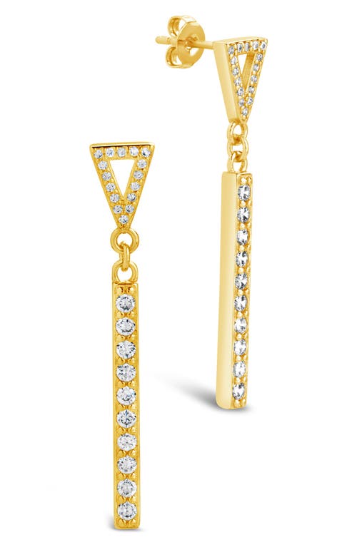Sterling Forever Kiki Cubic Zirconia Linear Drop Earrings in Gold at Nordstrom