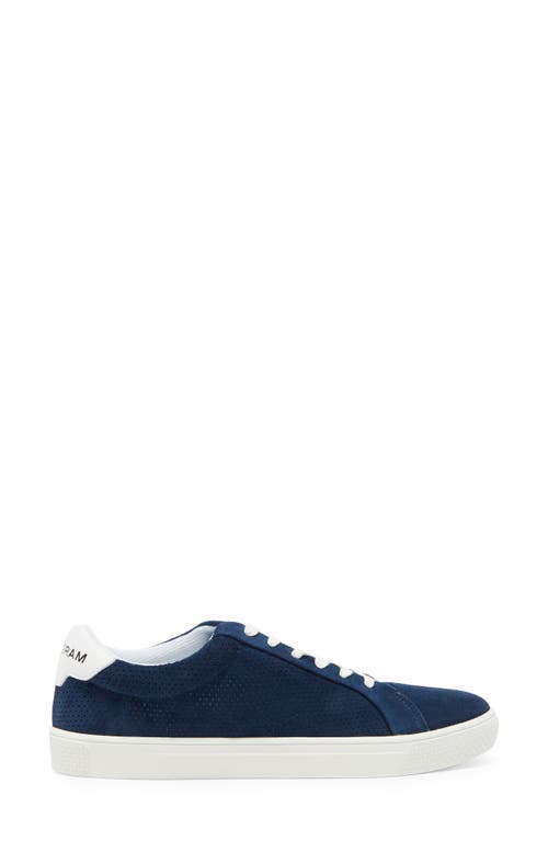 Shop Official Program Court Low Top Sneaker In Navy Suede/white