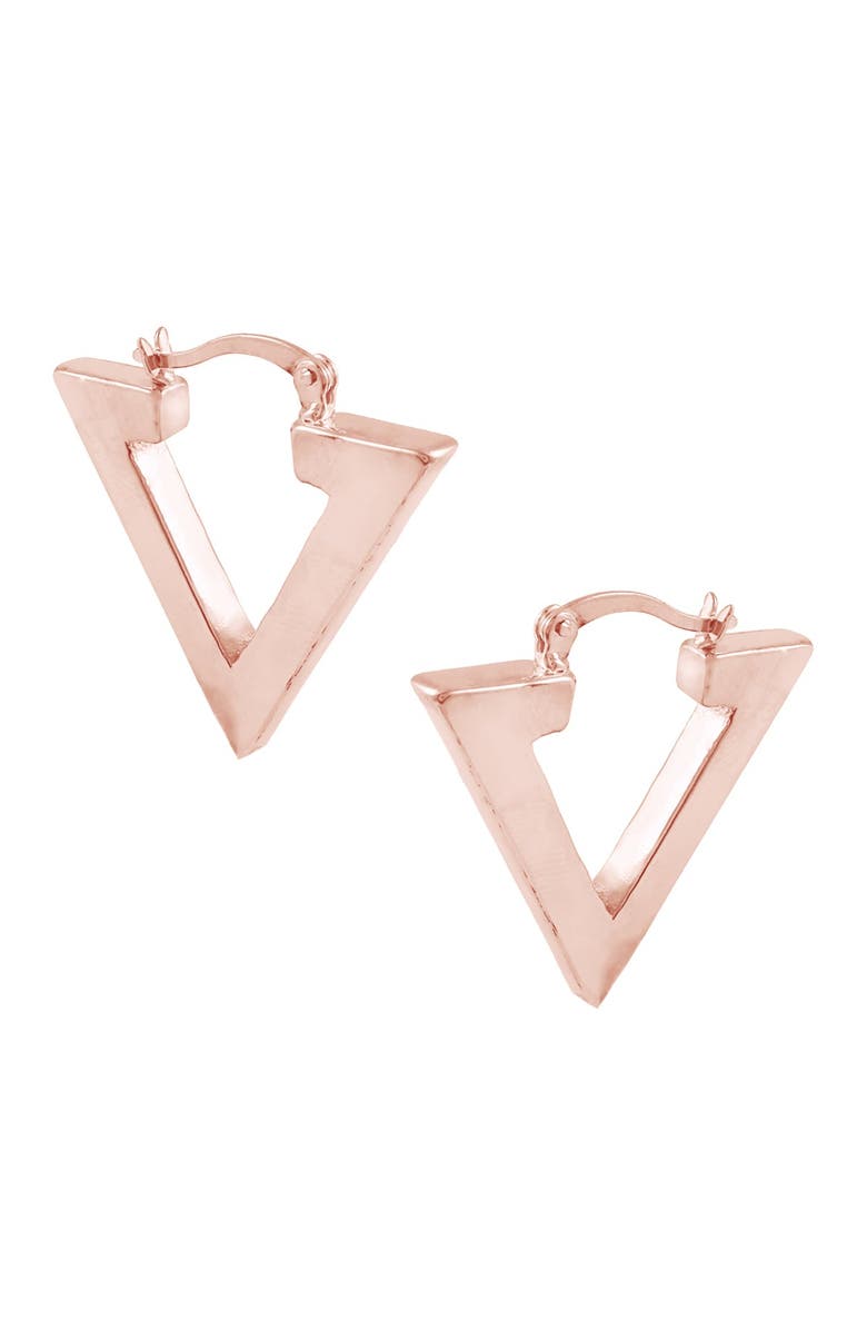 SAVVY CIE JEWELS 18K Rose Gold Plated Sterling Silver Linear V Drop ...