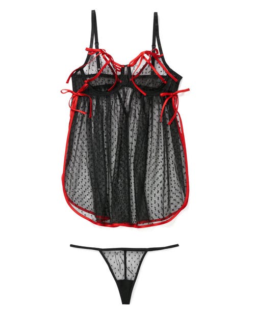 Adore Me Noemi Babydoll Lingerie In Black