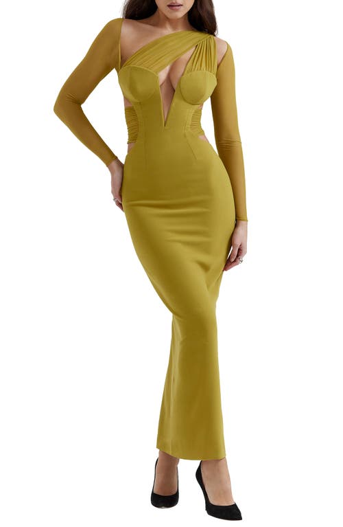 HOUSE OF CB Zahra Asymmetric Cutout Long Sleeve Cocktail Dress at Nordstrom,