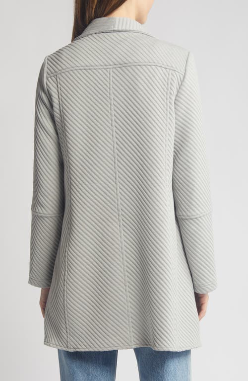 Sam Edelman Drape Front Rib Jacket In Light Grey