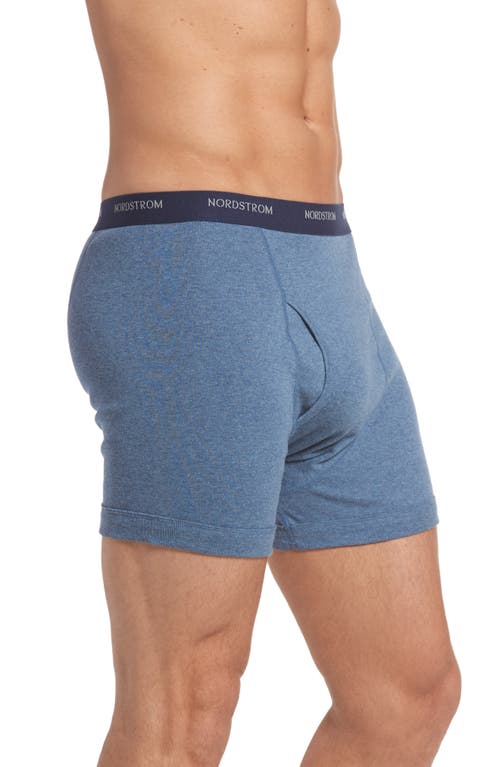 Shop Nordstrom 3-pack Supima® Cotton Boxer Briefs In Navy/charcoal/blue