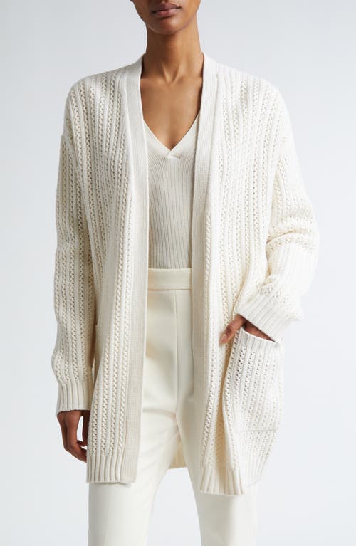 Shop Max Mara Balzac Open Front Wool & Cashmere Cardigan In Vanilla