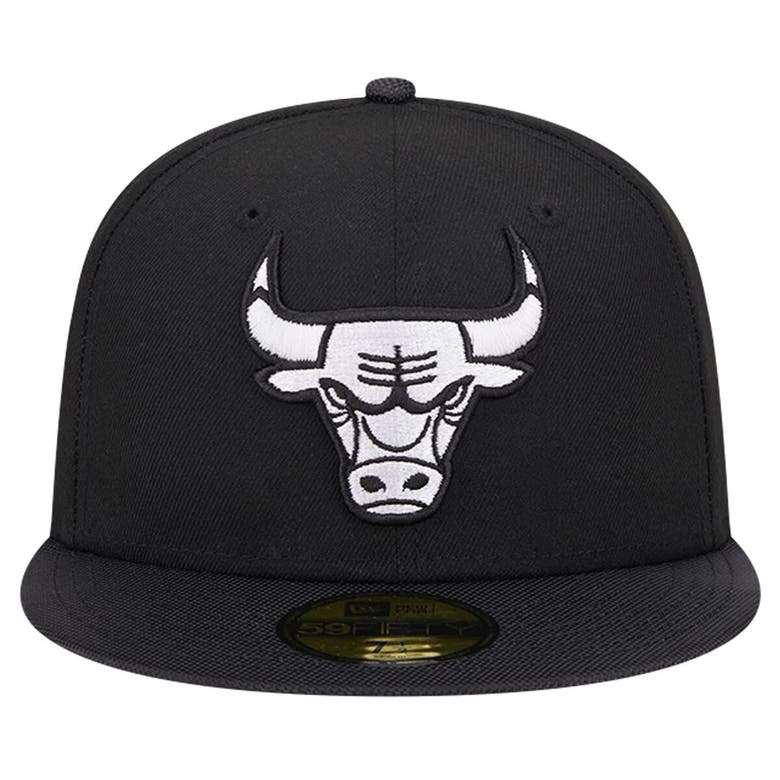 Shop New Era Black Chicago Bulls Active Satin Visor 59fifty Fitted Hat