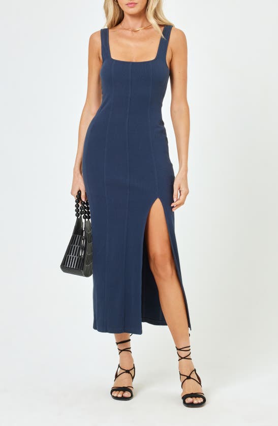 Shop L*space Lspace Vivienne Rib Cover-up Dress In Slate