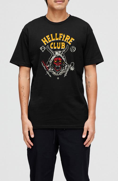 Hellfire Club Cotton Graphic T-Shirt in Black