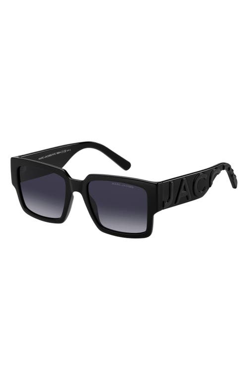 Shop Marc Jacobs 55mm Square Sunglasses In Black Grey/grey Shaded