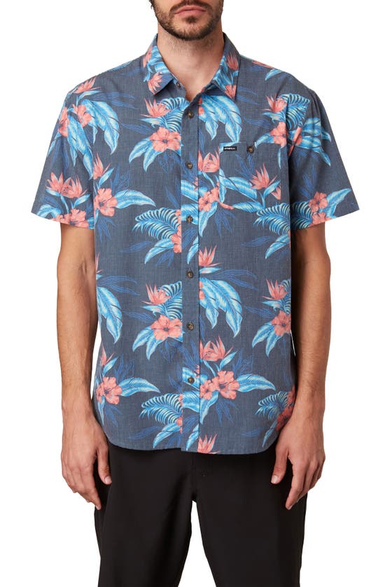 O'NEILL TROPIC JAM FLORAL SHORT SLEEVE BUTTON-UP SHIRT