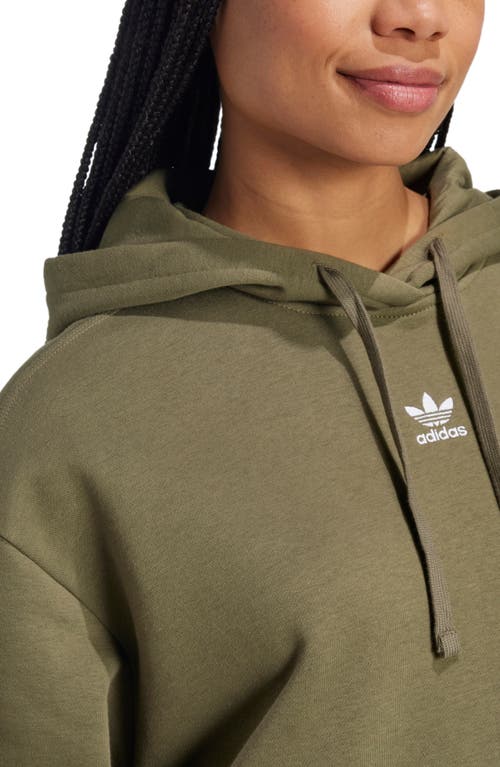 Shop Adidas Originals Essentials Oversize Hoodie In Olive Strata