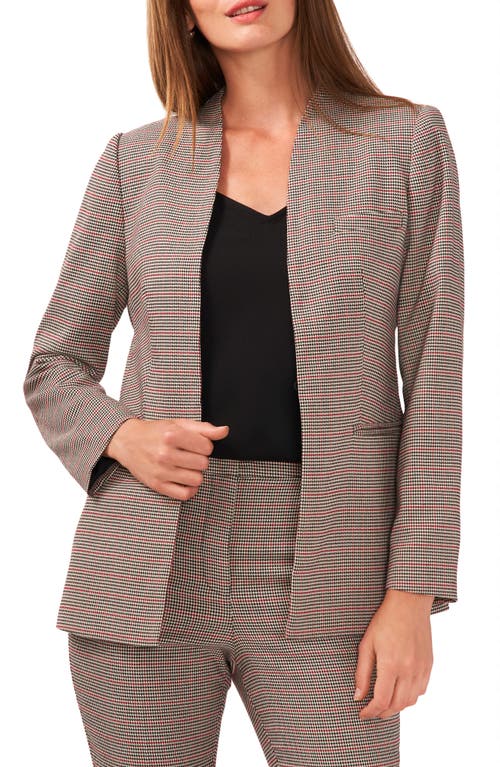 halogen(r) Classic Houndstooth Open Front Blazer in New Ivory