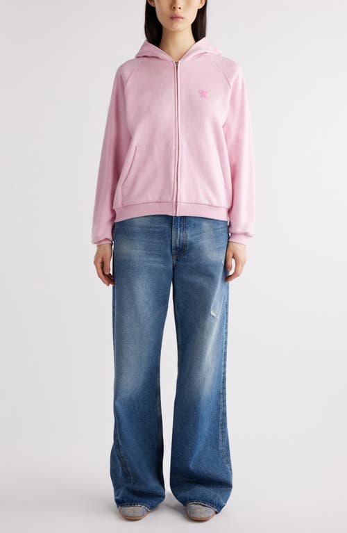 Shop Acne Studios Fupiter Sport Zip Hoodie In Bubble Pink