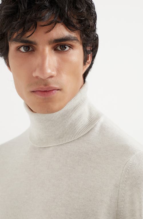 Shop Brunello Cucinelli Turtleneck Sweater In Stone Grey