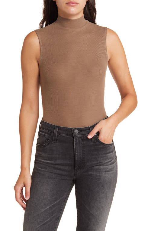 AG Edie Mock Neck Rib Sleeveless Top at Nordstrom,