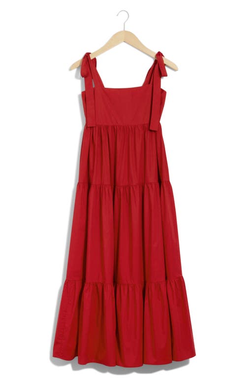 Shop & Other Stories Tiered Cotton Sundress In Red