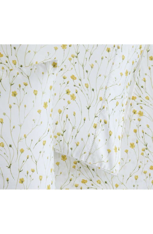 Melange Home 400 Thread Count Butter Floral 4-piece Sheet Set In Yellow