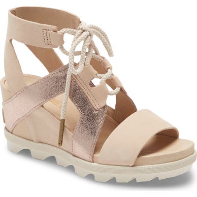 Sorel Joanie Ii Ghillie Lace Sandal- Beige