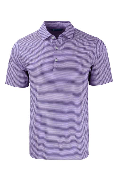 Shop Cutter & Buck Double Stripe Performance Recycled Polyester Polo In College Purple/white