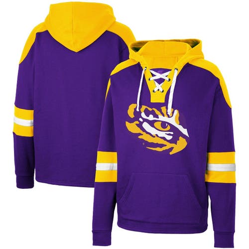 Men's Colosseum Purple LSU Tigers Lace-Up 4.0 Pullover Hoodie