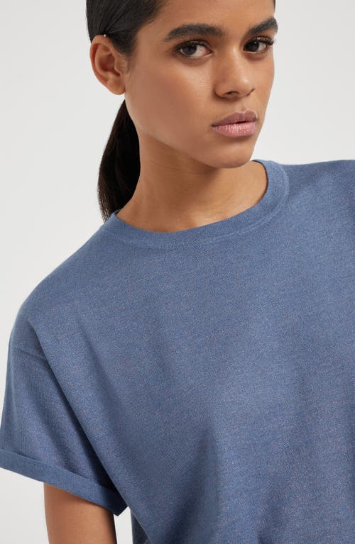 Shop Brunello Cucinelli Cashmere And Silk Lightweight Sweater In Blue