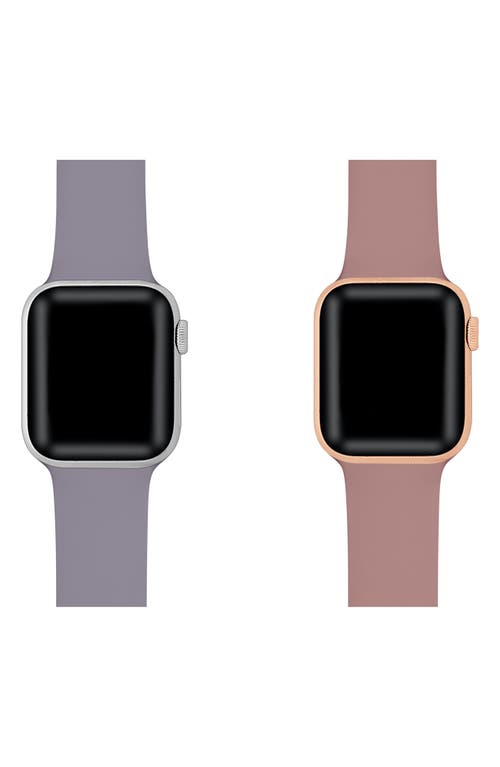 The Posh Tech Assorted 2-pack Silicone Apple Watch® Watchbands In Purple/rose