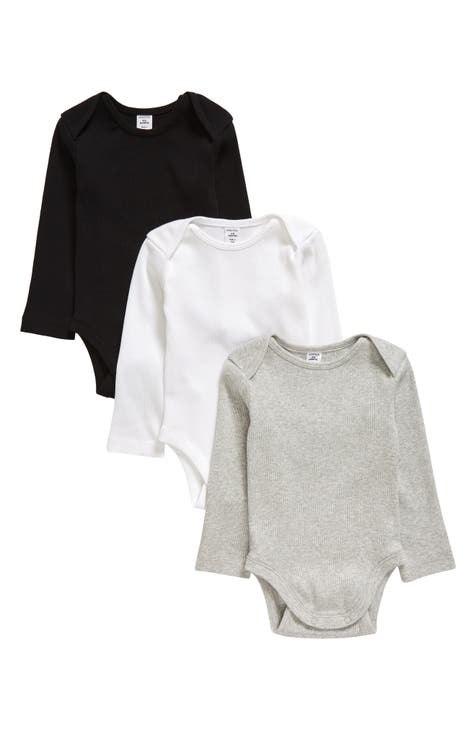 Kids' Nordstrom Grow with Me 3-Pack Organic Cotton Adjustable Bodysuits (Baby)