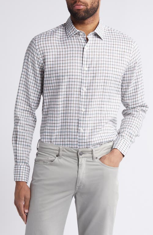 Tattersall Check Linen Twill Button-Up Shirt in Sage