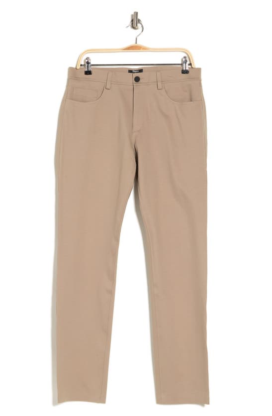 Theory Tech Raffi Compact Trim Fit Ponte Pants In Bark