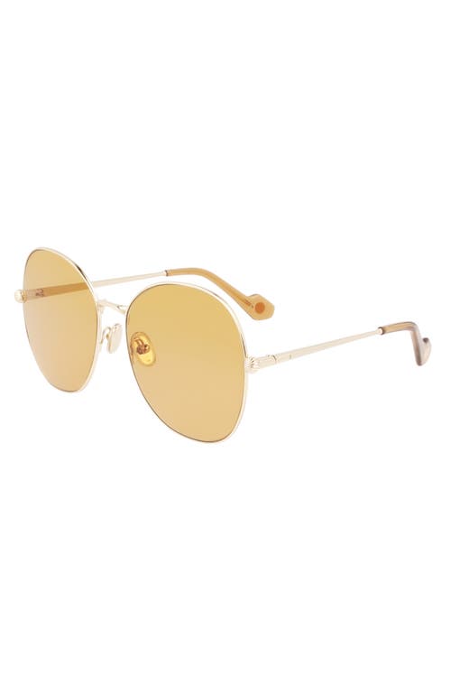 Shop Lanvin Arpege 59mm Tinted Round Sunglasses In Gold/caramel