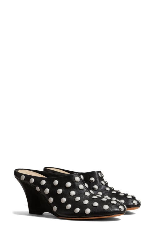 Khaite Apollo Studded Wedge Mule Black at Nordstrom,