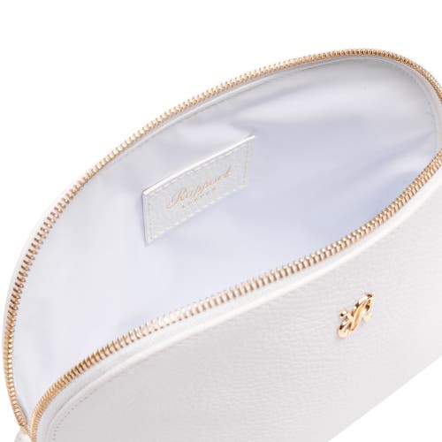 Rapport London Tuxedo Leather Makeup Bag In White