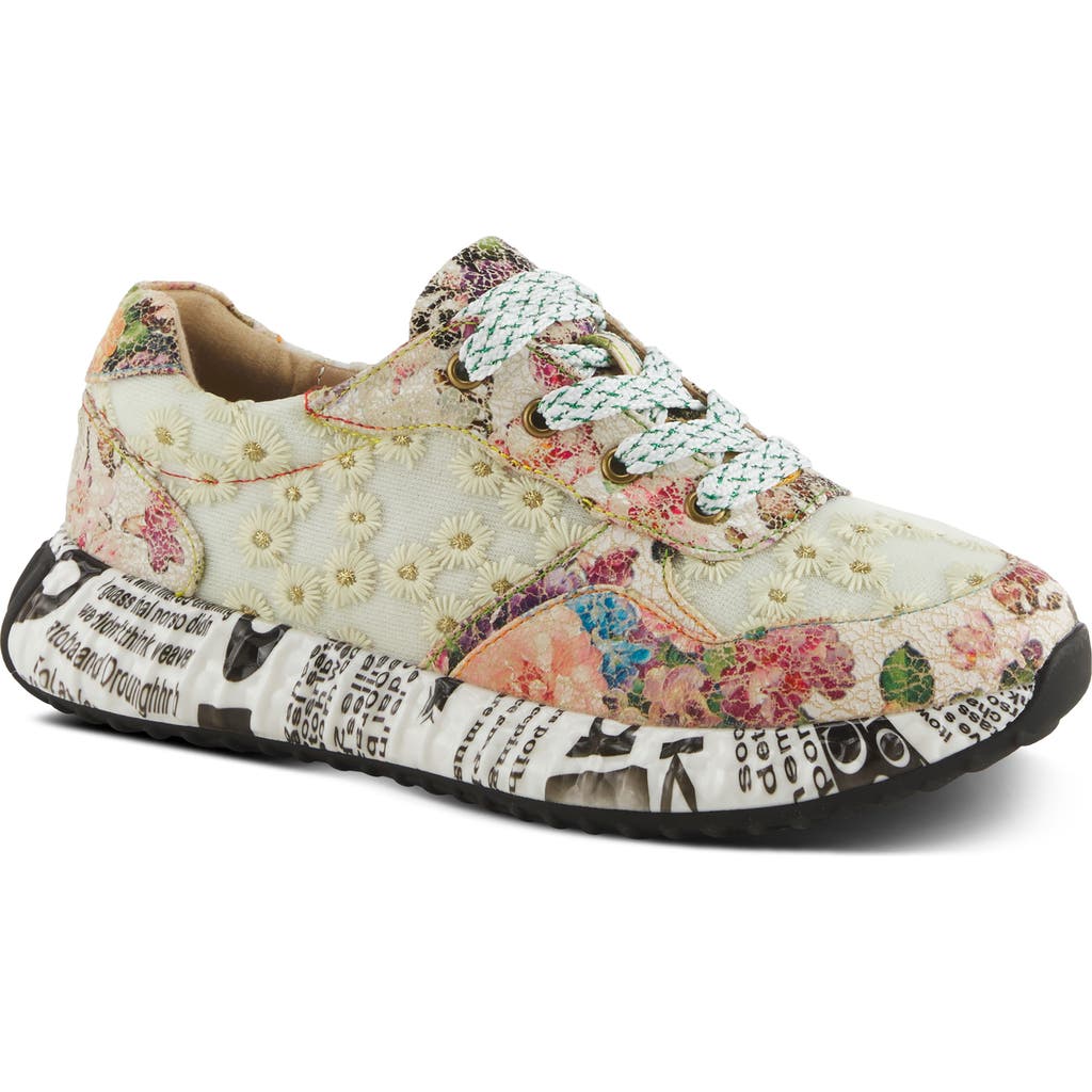 L'artiste By Spring Step Daisymae Sneaker In Beige Multi