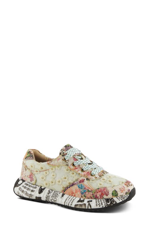 L'artiste By Spring Step Daisymae Sneaker In Beige Multi