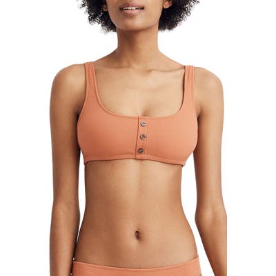 Madewell Second Wave Ribbed Henley Bikini Top