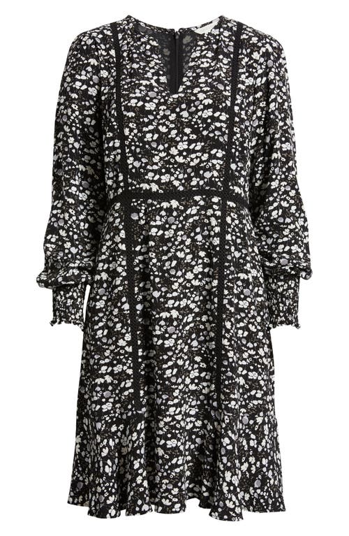 Shop Caslonr Caslon(r) Floral Long Sleeve Dress In Black- Grey Floral Fields