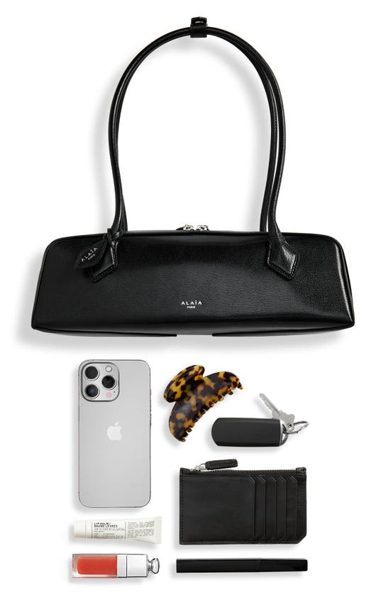 Alaïa Le Teckel Medium Black Leather Bag In Noir