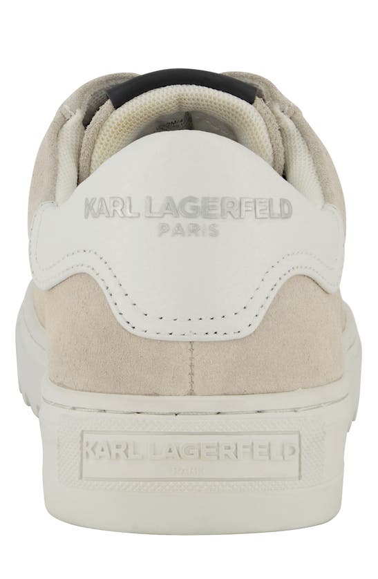 Shop Karl Lagerfeld Paris Plain Toe Suede Sneaker In Sand
