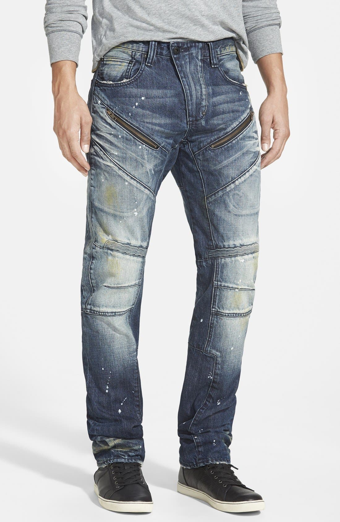 PRPS 'Demon - Luna' Slim Straight Leg Moto Jeans (Indigo) | Nordstrom