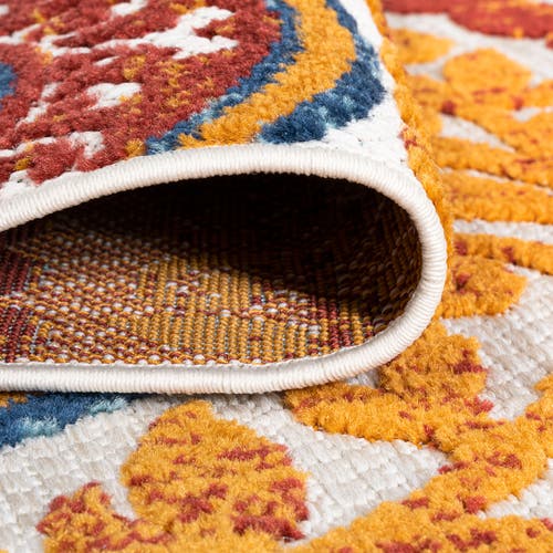 Jonathan Y Circus Medallion High-low Indoor/outdoor Area Rug In Red/blue