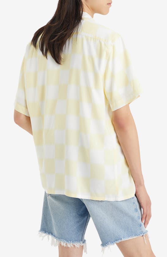 Shop Levi's® Checkerboard Short Sleeve Camp Shirt In Ikat Checker Print Pear Sorbet