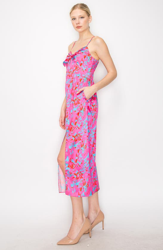 Shop Melloday Printed Maxi Dress In Pink Blue