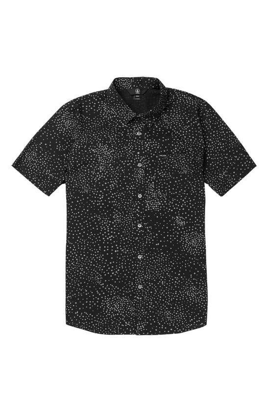 Volcom Warbler Printed Regular Fit Shirt In Black/ Black