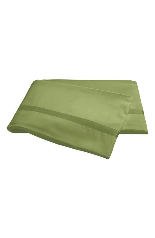Matouk Nocturne 600 Thread Count Sateen Flat Sheet in Grass at Nordstrom, Size Full