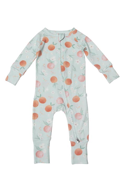 Peaches Print Fitted One-Piece Pajamas (Baby)