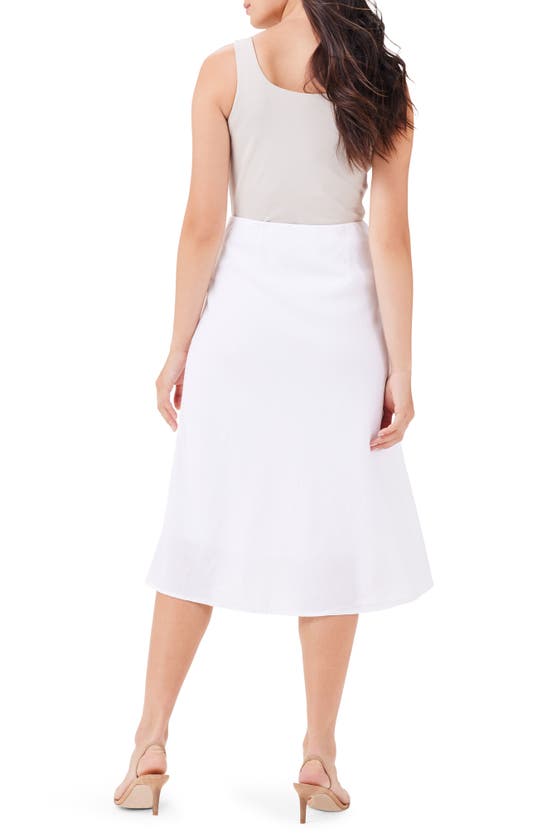 Shop Nic + Zoe Nic+zoe Rumba Organic Linen Blend A-line Skirt In Paper White