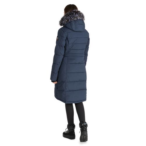 Pajar Jupiter Stretch Long Quilted Puffer In Navy